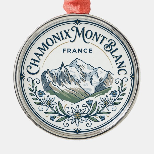 Chamonix-Mont-Blanc France Metal Tree Decoration (Front)