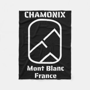 Chamonix Mont Blanc France Skiing Snowboarding  Fleece Blanket