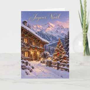 Chamonix Mont Blanc Joyeux Noël Holiday Card