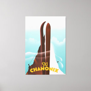 Chamonix-Mont-Blanc Ski poster Canvas Print