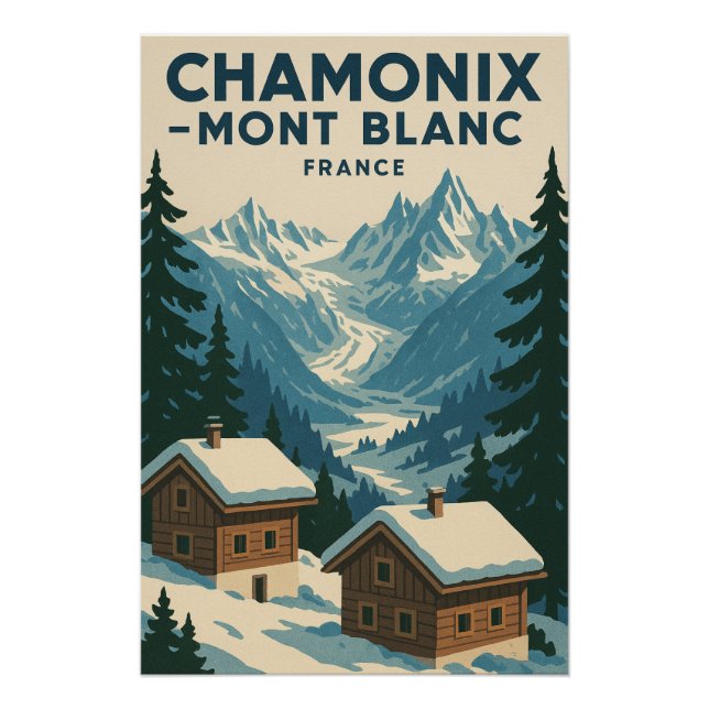 CHAMONIX — MONT BLANC travel Poster (Front)