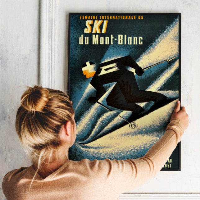 Chamonix Mont Blanc Vintage French Skiing Poster (Creator Uploaded)