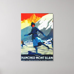 Chamonix-Mont Blanc Vintage PosterEurope Canvas Print