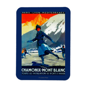 Chamonix-Mont Blanc Vintage PosterEurope Magnet