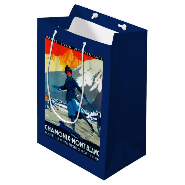 Chamonix-Mont Blanc Vintage PosterEurope Medium Gift Bag (Front Angled)