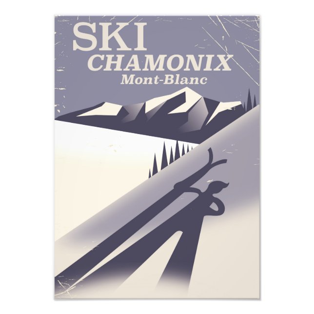 Chamonix-Mont-Blanc Vintage Ski poster (Front)