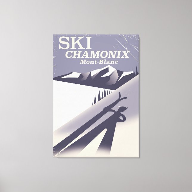 Chamonix-Mont-Blanc Vintage Ski poster Canvas Print (Front)