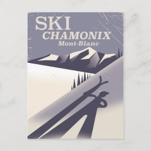 Chamonix-Mont-Blanc Vintage Ski poster Postcard