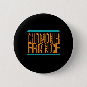 Chamonix Retro French Alps Alpine Skiing France Sk 6 Cm Round Badge