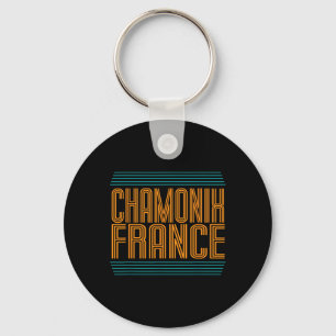 Chamonix Retro French Alps Alpine Skiing France Sk Key Ring