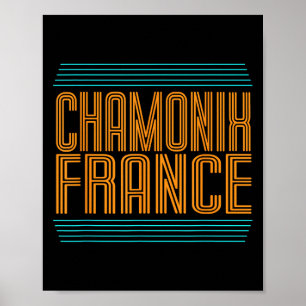 Chamonix Retro French Alps Alpine Skiing France Sk Poster