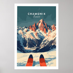 Chamonix Ski Poster 1