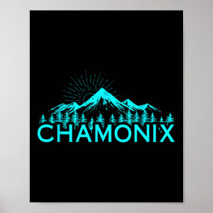 Chamonix Ski Resort France Alpine Skiing French Al Poster