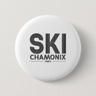 Chamonix Ski Resort France Alps French Skiing Souv 6 Cm Round Badge