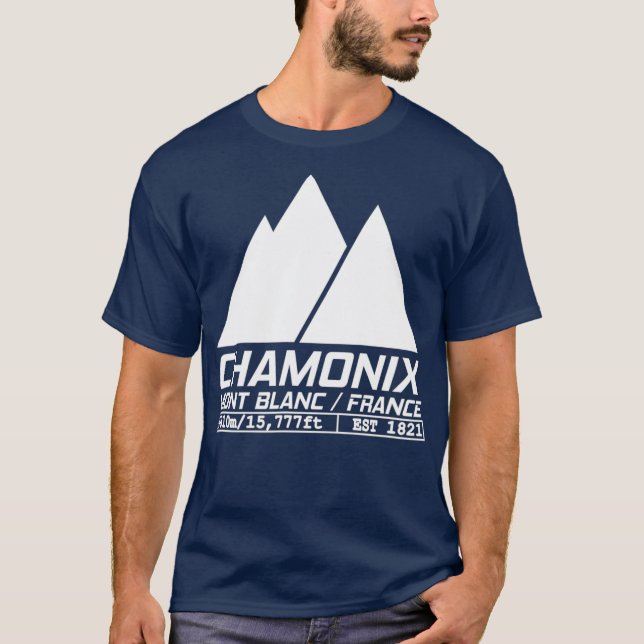Chamonix Ski Resort  Skiing Mont Blanc France T-Shirt (Front)