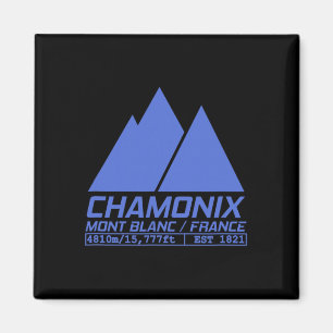 Chamonix Ski Resort T Shirt Skiing Mont Blanc Fran Magnet