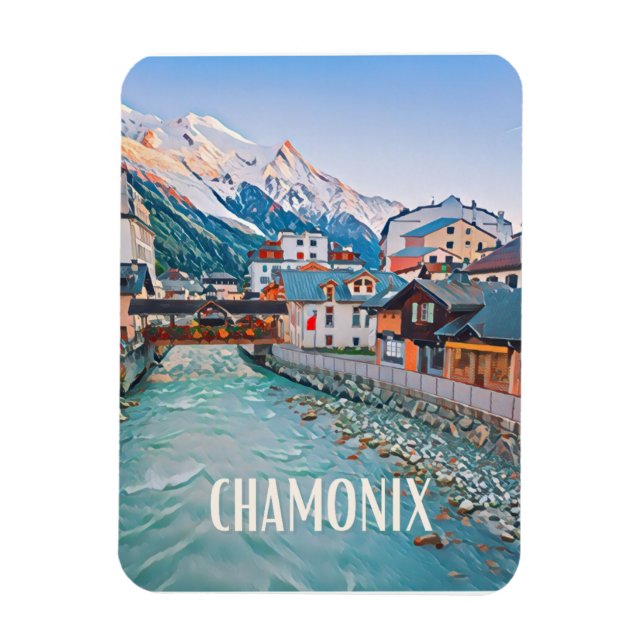 Chamonix Station de ski  Magnet (Vertical)