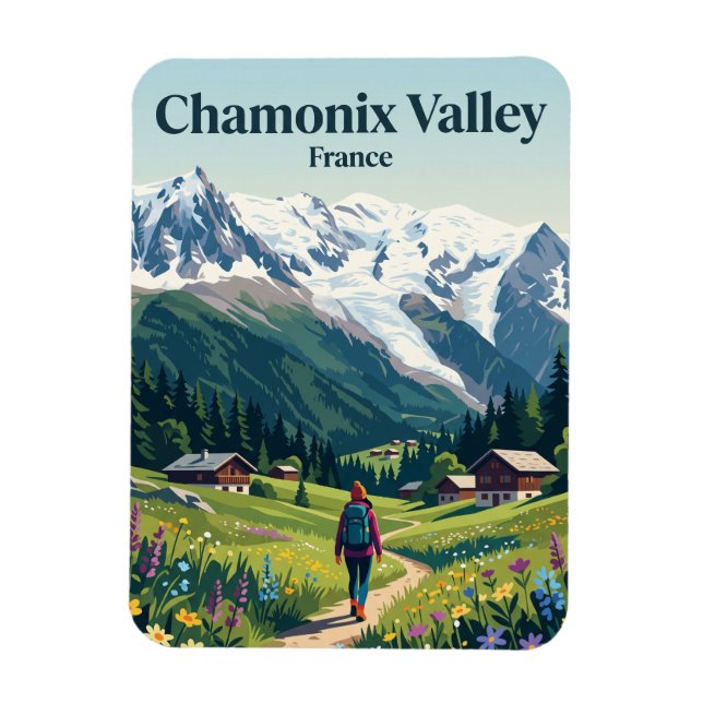 Chamonix Valley France Magnet (Vertical)
