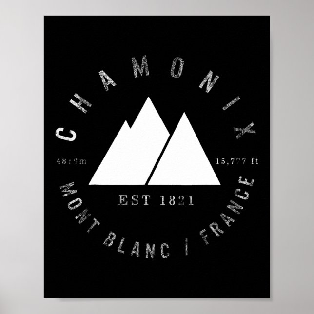 Chamonix Valley Mont Blanc France Skiing Snowboard Poster (Front)