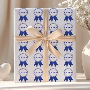 Champ Blue Ribbon Wrapping Paper