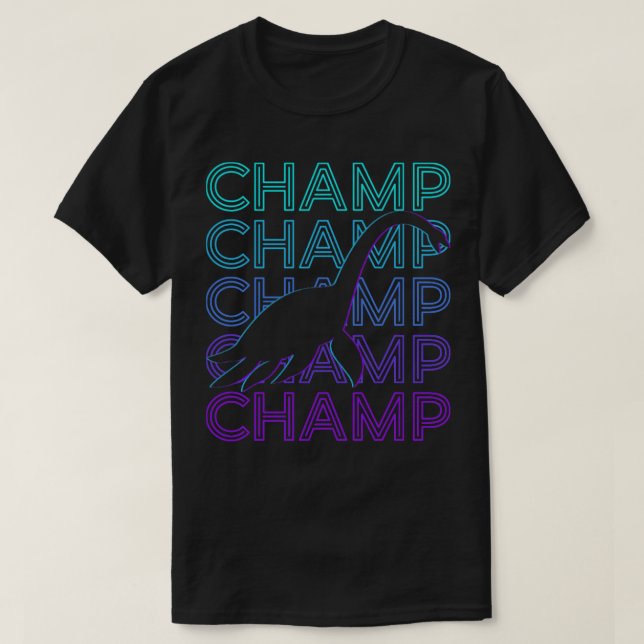 Champ Champy Lake Monster Retro Gift T-Shirt (Design Front)