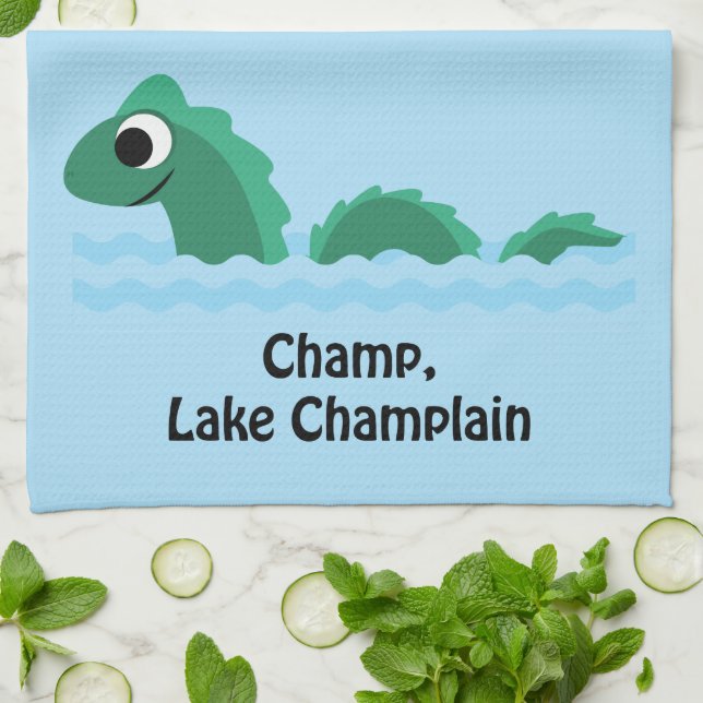 Champ, Lake Champlain Tea Towel (Folded)