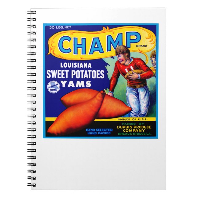 Champ Sweet Potatoes Spiral Notebook (Front)