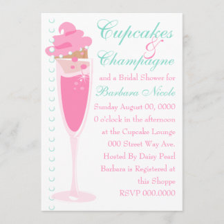 Champage, Cupcakes & Pearls Invitation