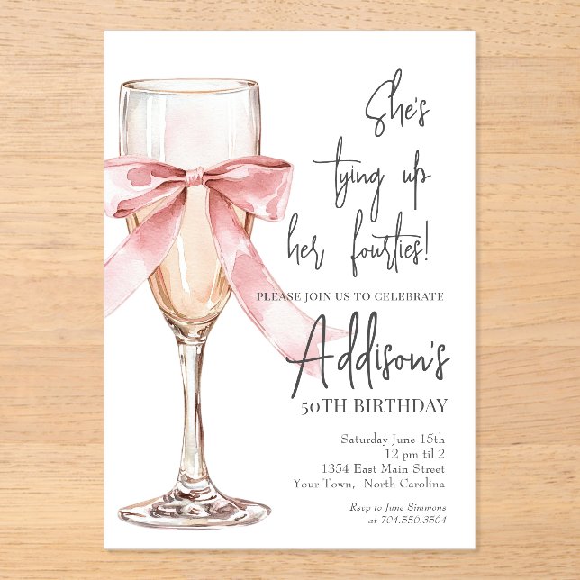 Champagne 50th Birthday Party Invitation (Front)