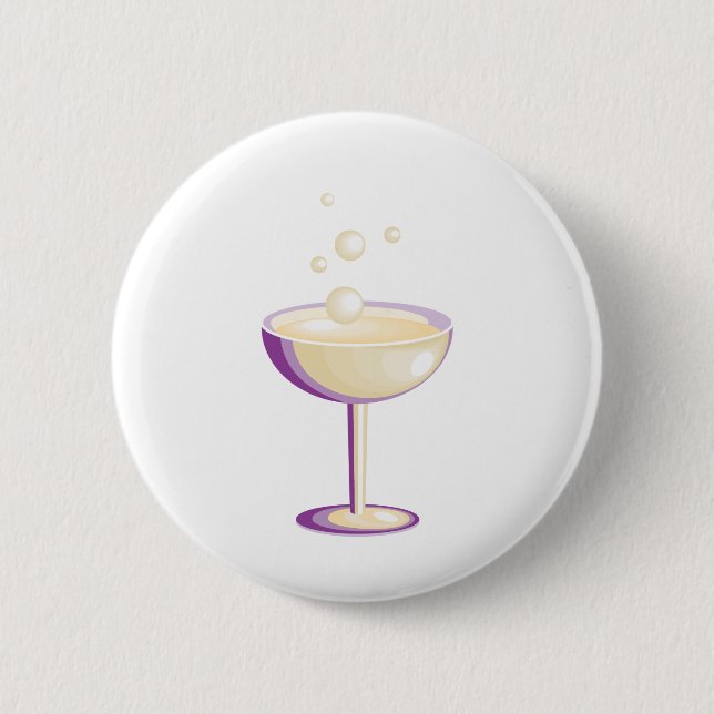 Champagne 6 Cm Round Badge (Front)