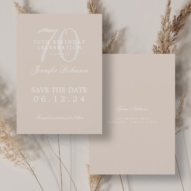 Champagne 70th Birthday Save the Date  Invitation (Champagne 70th Birthday Save the Date Invitation)