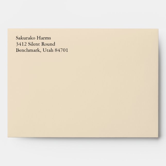 Champagne A7 5x7 Custom Pre-addressed Envelopes (Front)