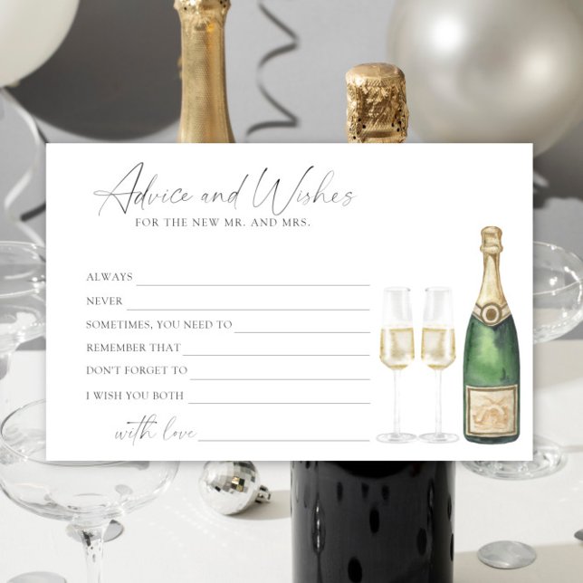 Champagne - advice and wishes bridal shower stationery (Creator Uploaded)