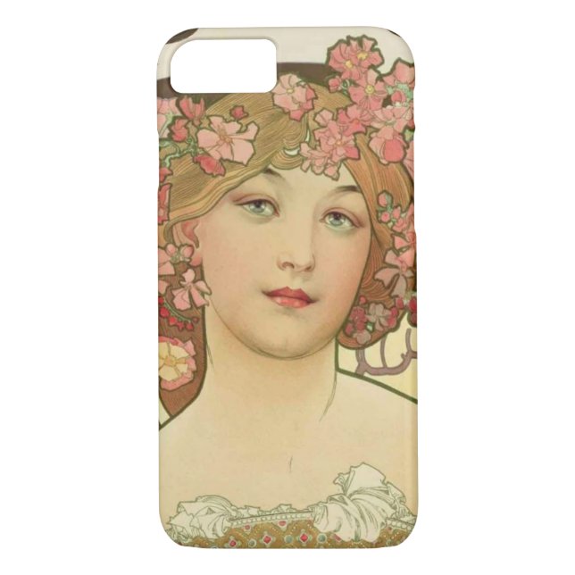 Champagne Alphonse Mucha iPhone 7 Cover Case (Back)