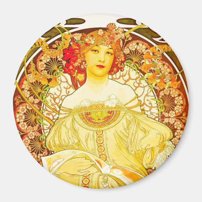 Champagne, Alphonse Mucha -Magnet Magnet (Front)