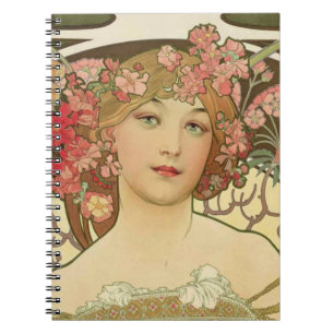 Champagne Alphonse Mucha Notebook