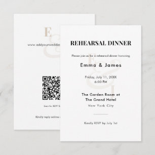Champagne Ampersand Wedding   Rehearsal Dinner  Enclosure Card
