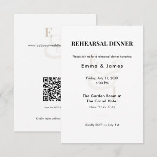 Champagne Ampersand Wedding | Rehearsal Dinner Enclosure Card