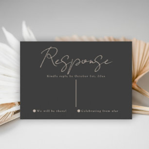 Champagne and Black Wedding Invitation RSVP