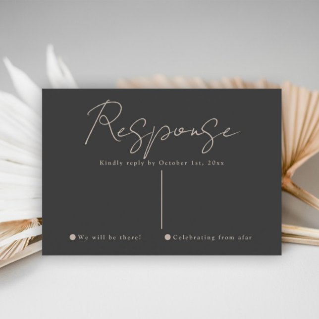 Champagne and Black Wedding Invitation RSVP (Creator Uploaded)