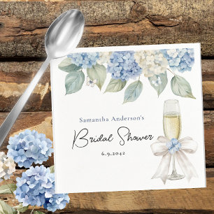 Champagne And Blue Hydrangea Bridal Shower  Napkin