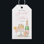 Champagne and Drip Cake Floral Bridal Shower Gift Tags<br><div class="desc">Celebrate the bride-to-be with brunch and bubbly! This customisable bridal shower gift tag features watercolour flowers,  champagne,  and drip cake. Personalise by adding your details. These bridal shower gift tags are perfect for spring bridal showers.</div>