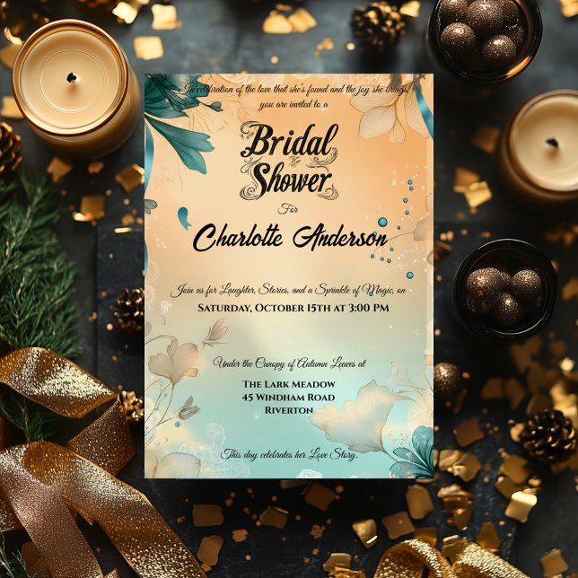 Champagne and Dusty Blue & Lace Bridal Shower  Invitation (Creator Uploaded)