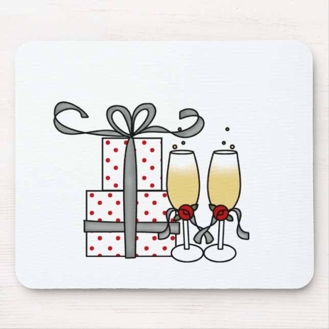 Champagne and Gifts Mousepad (Front)