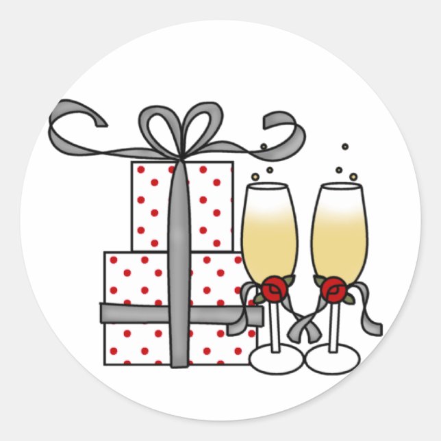 Champagne and Gifts Sticker (Front)