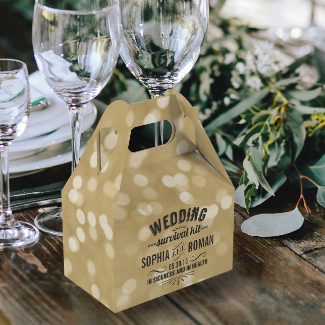 Champagne and Grey Wedding Survival Kit Favour Box (Creator Uploaded)