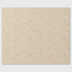 Champagne and Ivory Stars Elegant Christmas Wrapping Paper