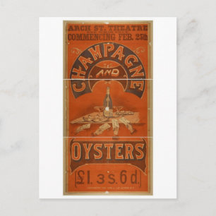 Champagne and Oysters Vintage Theatre Postcard