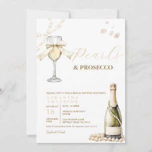 Champagne and Pearl Elegant Bridal Brunch Invitation