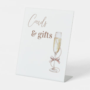 Champagne and Pearls Cards and Gifts Sign
